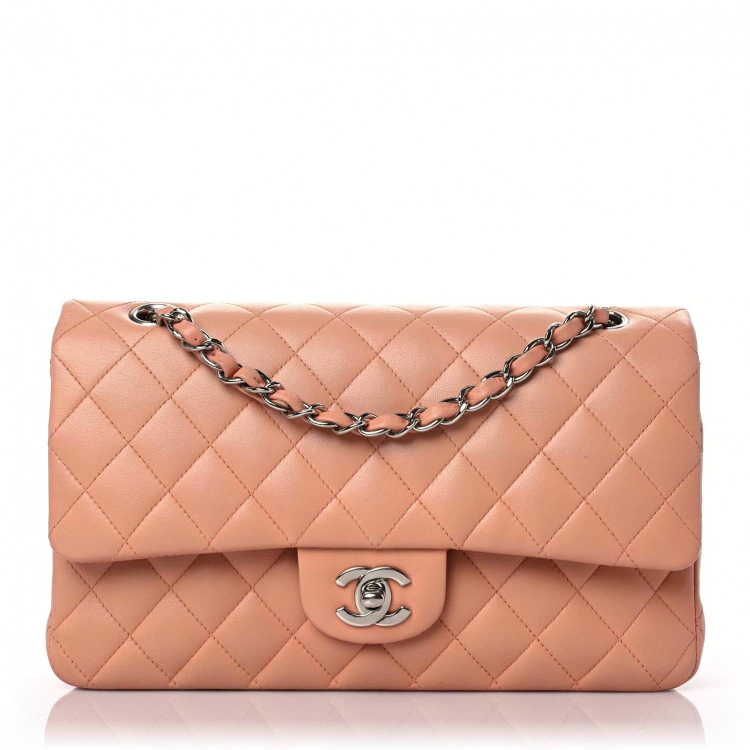 Chanel Lambskin Quilted Medium Double Flap Light Pink 1 of 16