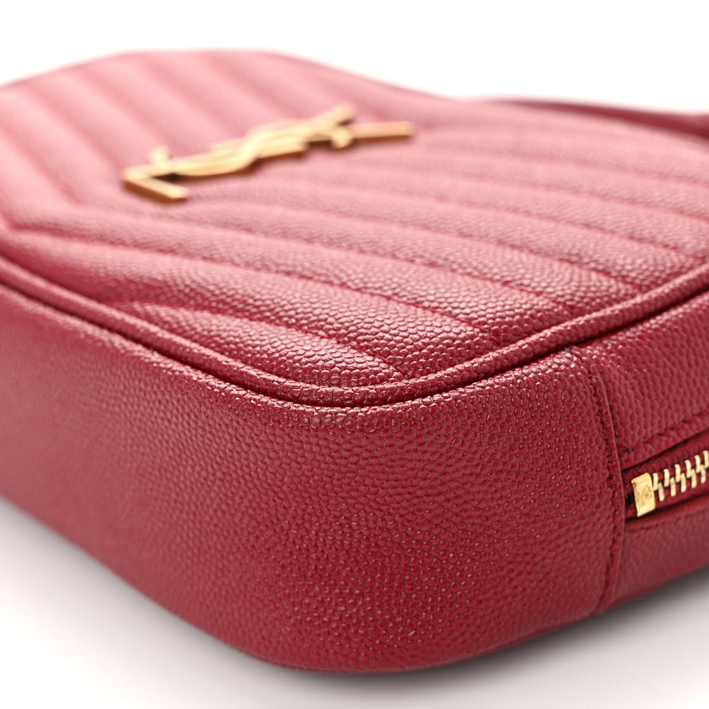 Grain De Poudre Matelasse Monogram Mini Lou Camera Bag Opyum Red