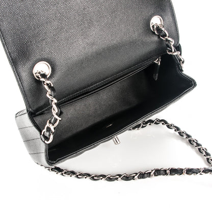Chanel Caviar Chevron Quilted Mini Rectangular Flap Black 5 of 7