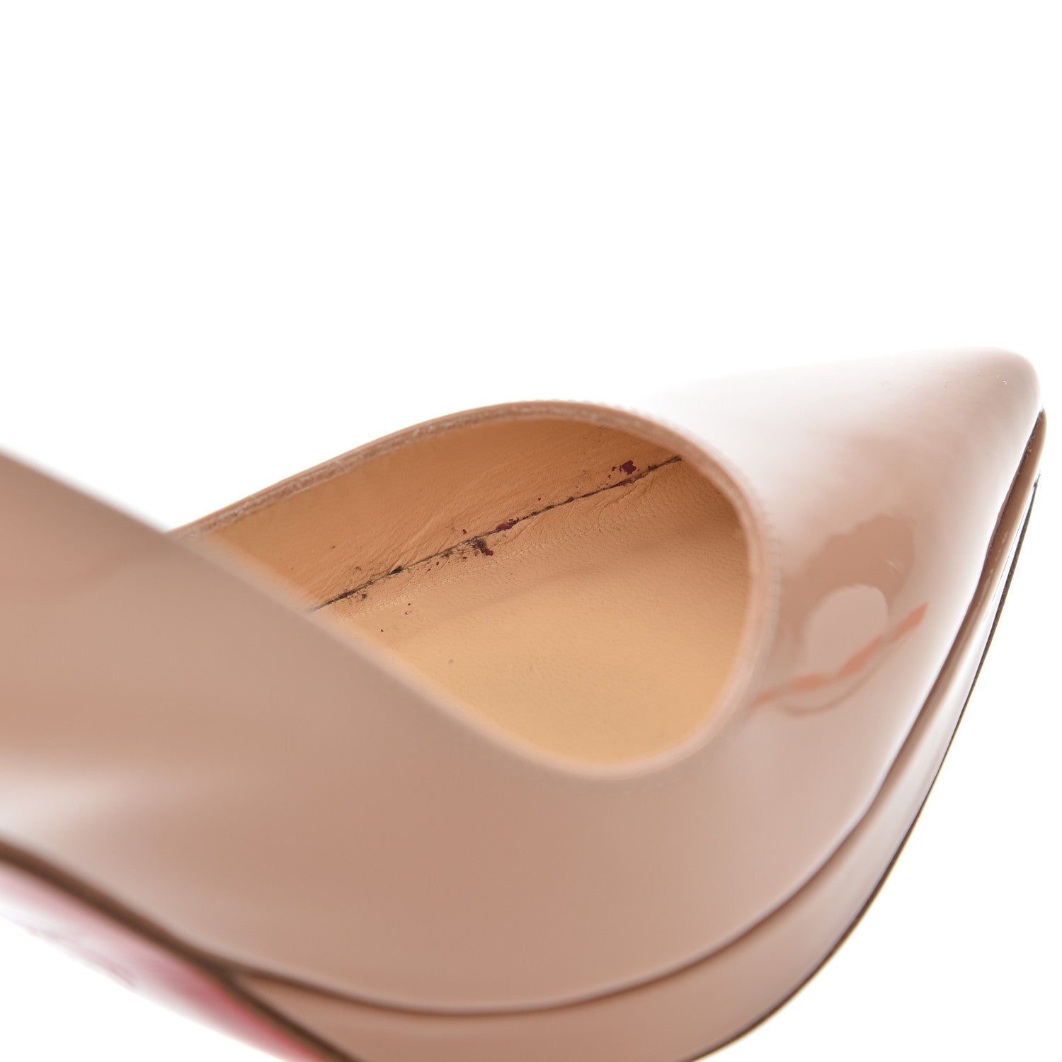 Christian Louboutin Patent Pigalle Plato 100 Pumps 38 Nude 9 of 15