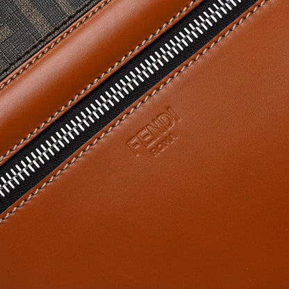 Fendi Glazed Fabric Vitello King FF 1974 Diagonal Medium East West Messenger Tobacco Moro Cuoio 10 of 10