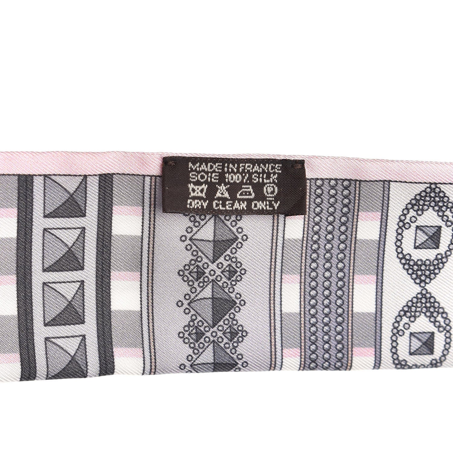 Hermes Silk Colliers de Chiens Twilly Rose Pale Gris Beige 4 of 4