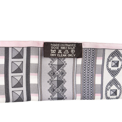 Hermes Silk Colliers de Chiens Twilly Rose Pale Gris Beige 4 of 4