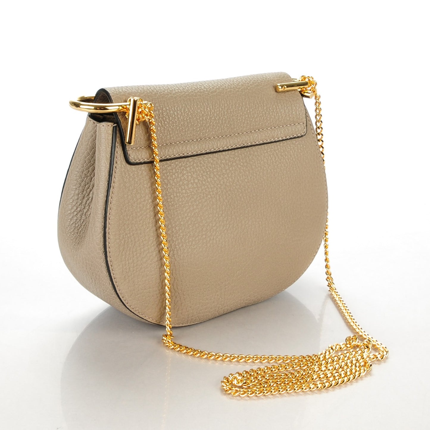 Grained Lambskin Mini Drew Shoulder Bag Motty Grey