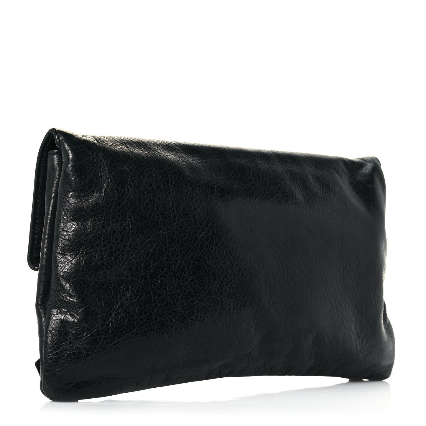 Agneau Giant 21 Rose Gold Hardware Envelope Clutch Black