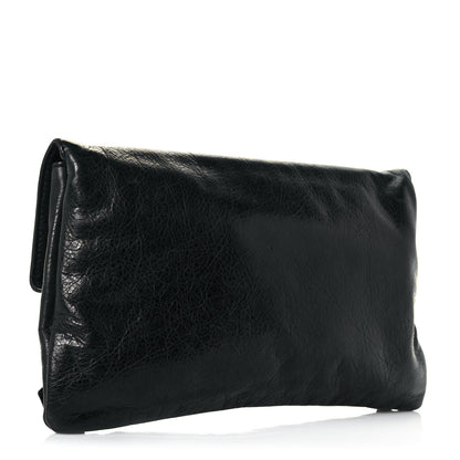 Balenciaga Agneau Giant 21 Rose Gold Hardware Envelope Clutch Black 3 of 14