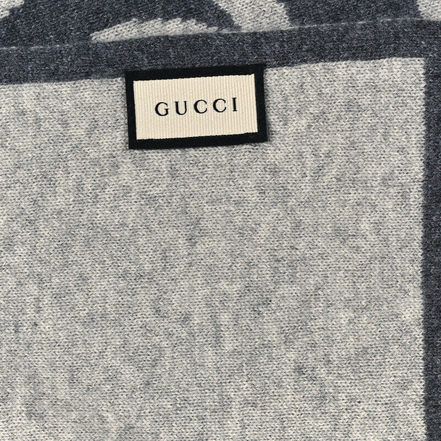 Gucci Cashmere Interlocking GG Reversible Scarf Grey 3 of 4