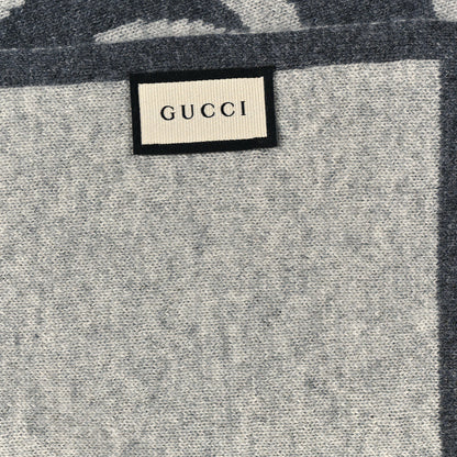 Gucci Cashmere Interlocking GG Reversible Scarf Grey 3 of 4
