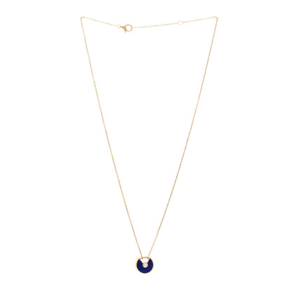 Cartier 18K Yellow Gold Diamond Lapis Lazuli XS Amulette de Cartier Pendant Necklace 3 of 4