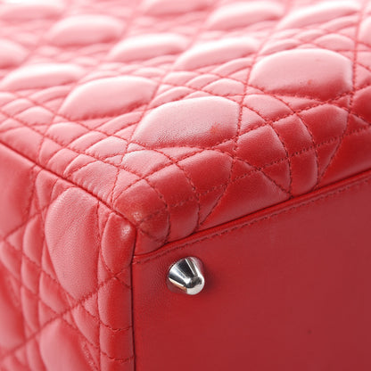Christian Dior Lambskin Cannage Large Lady Dior Red 13 of 14