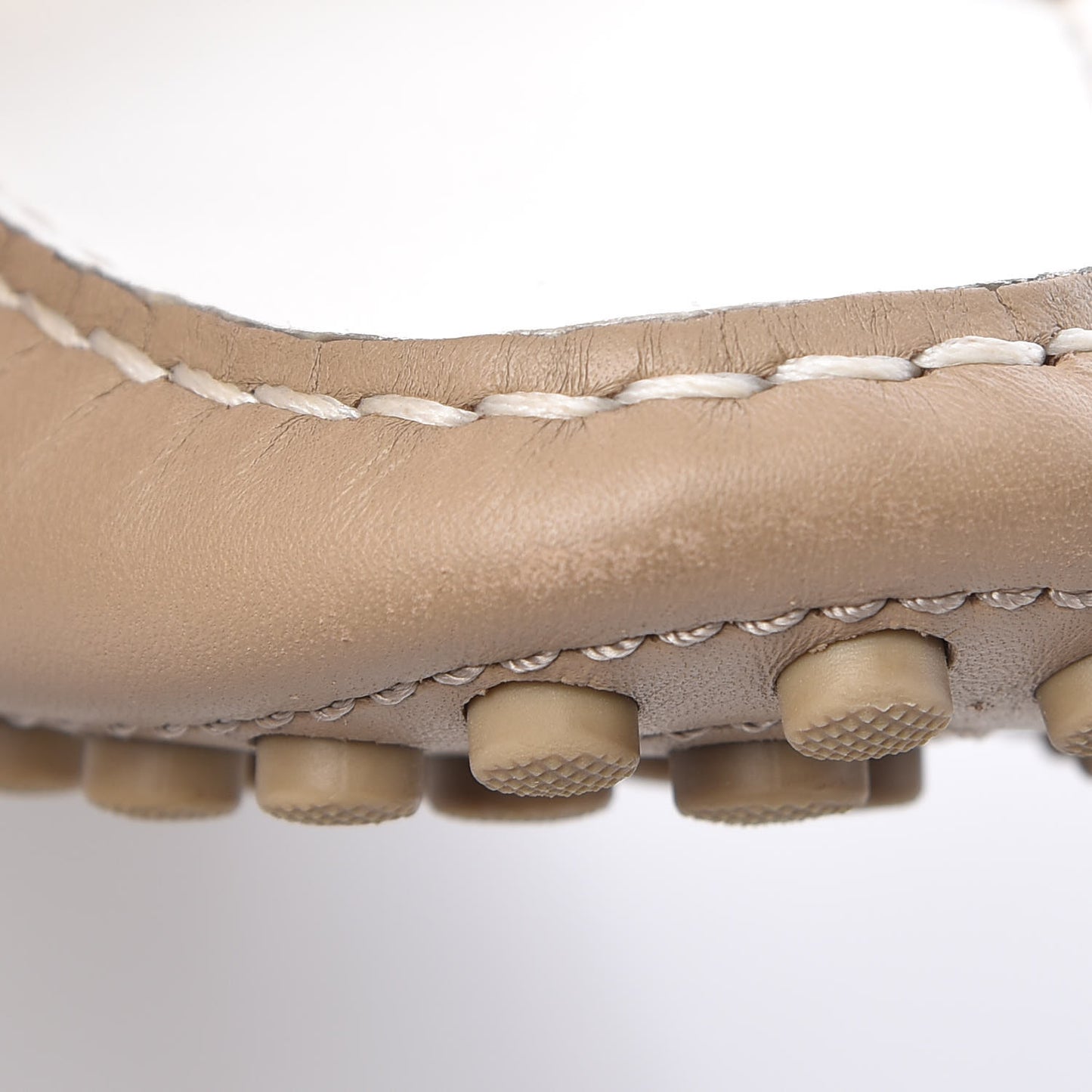 Calfskin Loafers 41 Beige White