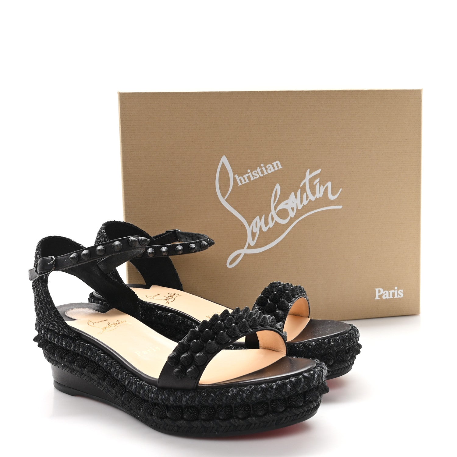 Christian Louboutin Calfskin Lata 60 Sandals 38 Black 9 of 9