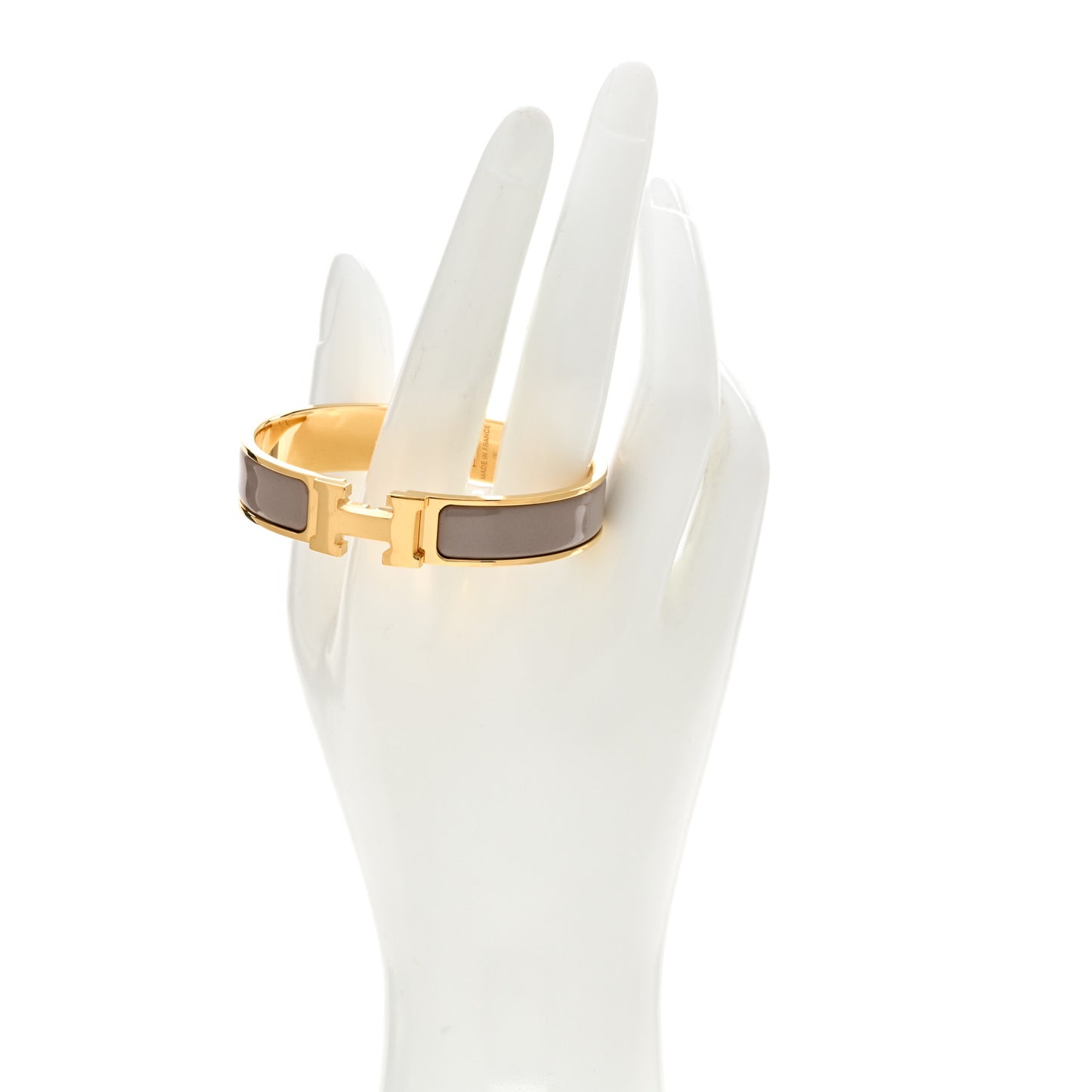 Enamel Narrow Clic Clac H Bracelet PM Marron Glace