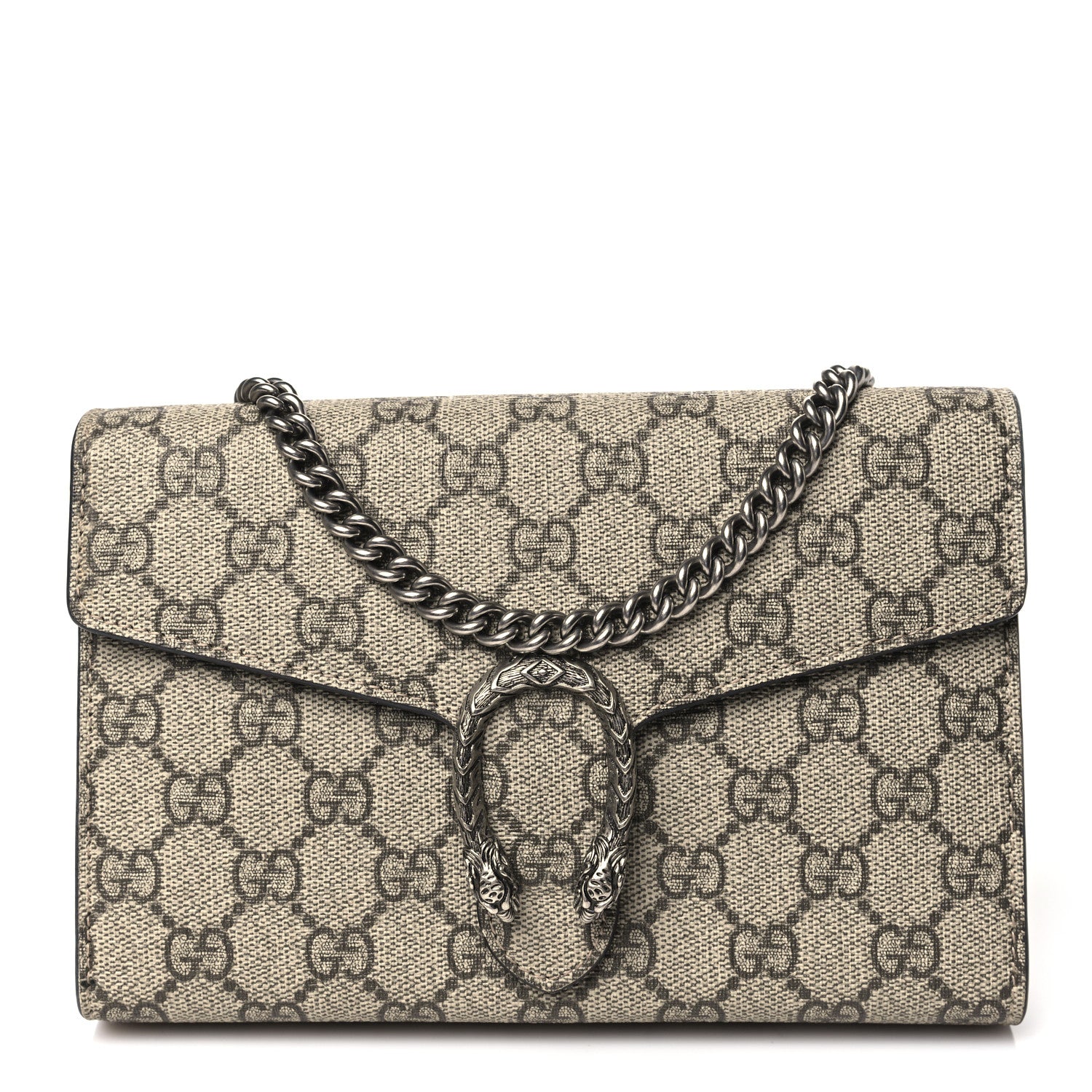 Gucci GG Supreme Monogram Mini Dionysus Chain Wallet Beige Taupe 1 of 10