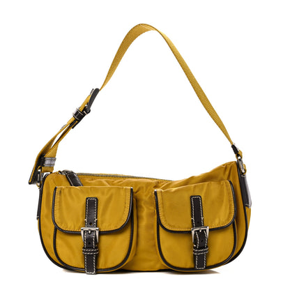 Prada Tessuto Nylon Pocket Shoulder Bag Senape Moro 1 of 17