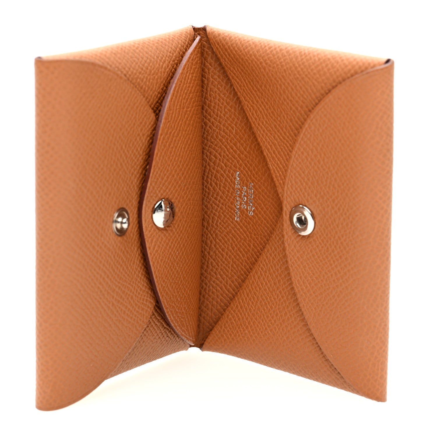 Hermes Epsom Calvi Duo Card Case Gold 5 of 8