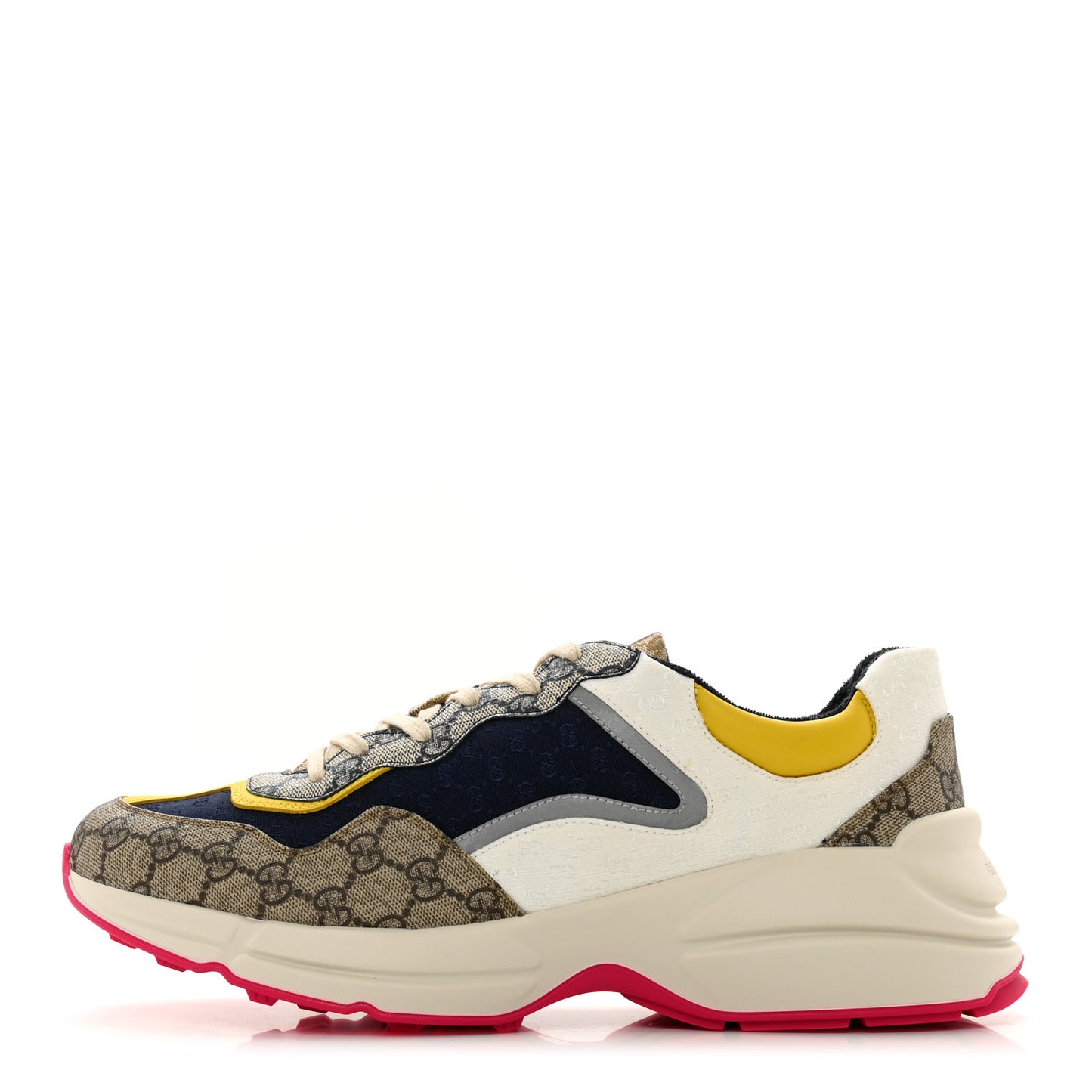 GG Supreme Monogram Mix Monogram Mens Rhyton Sneakers 12 London Blue Beige Sun Yellow