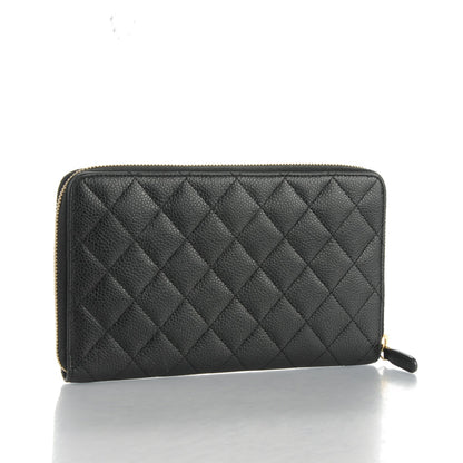 Chanel Caviar Quilted Large Zip Around Organizer Wallet Black 3 of 8