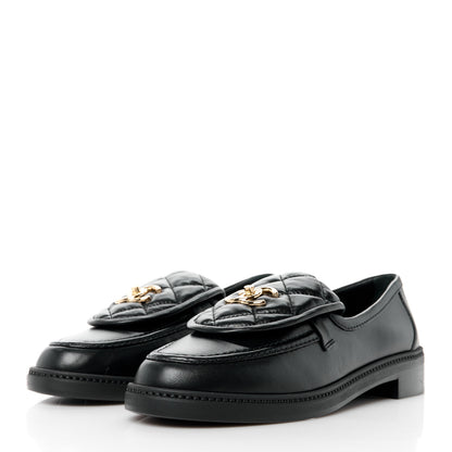 Chanel Lambskin Quilted CC Turnlock Loafers 41 Black 3 of 10