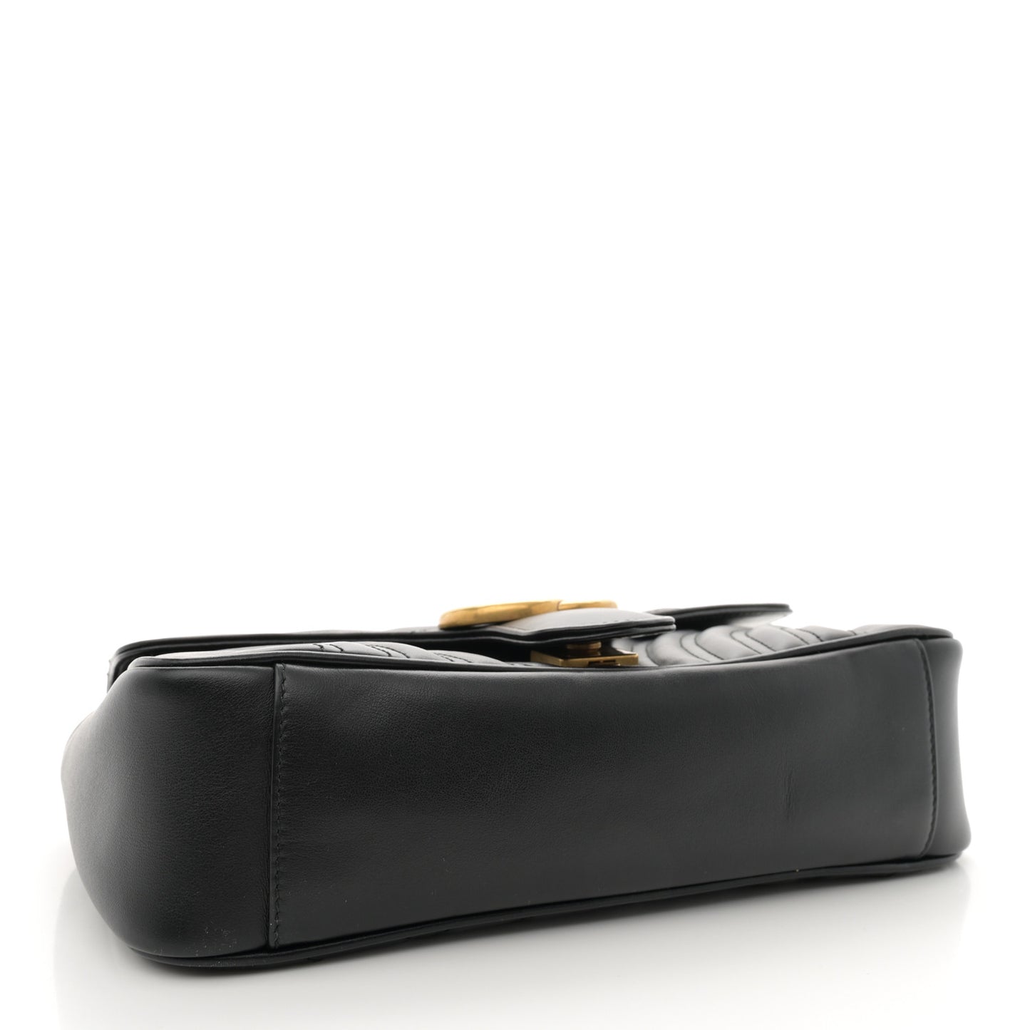 Calfskin Matelasse Small GG Marmont Shoulder Bag Black