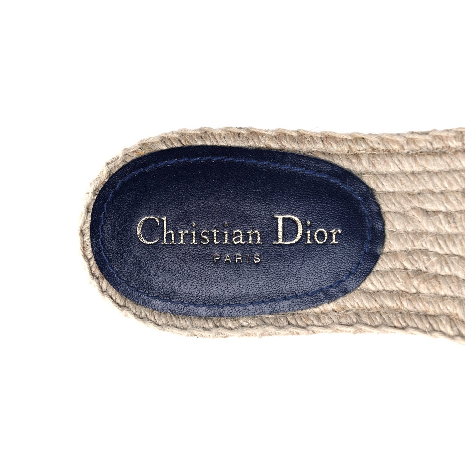 Christian Dior Denim Embroidered Granville Espadrille Flat Slide Sandals 41.5 Blue 7 of 8