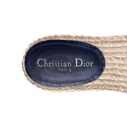Christian Dior Denim Embroidered Granville Espadrille Flat Slide Sandals 41.5 Blue 7 of 8