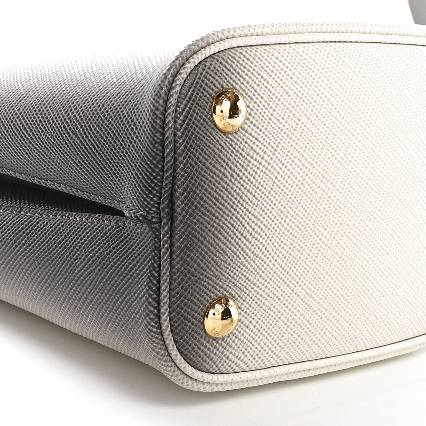 Saffiano Cuir Small Panier Bucket Bag White Sfumato