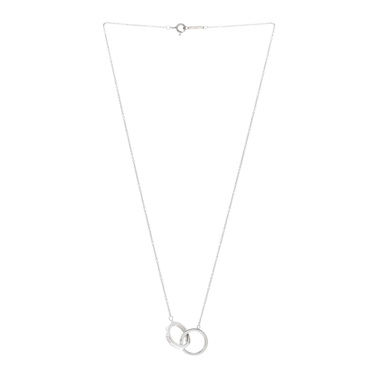 Tiffany Sterling Silver 1837 Interlocking Circles Pendant Necklace 3 of 4