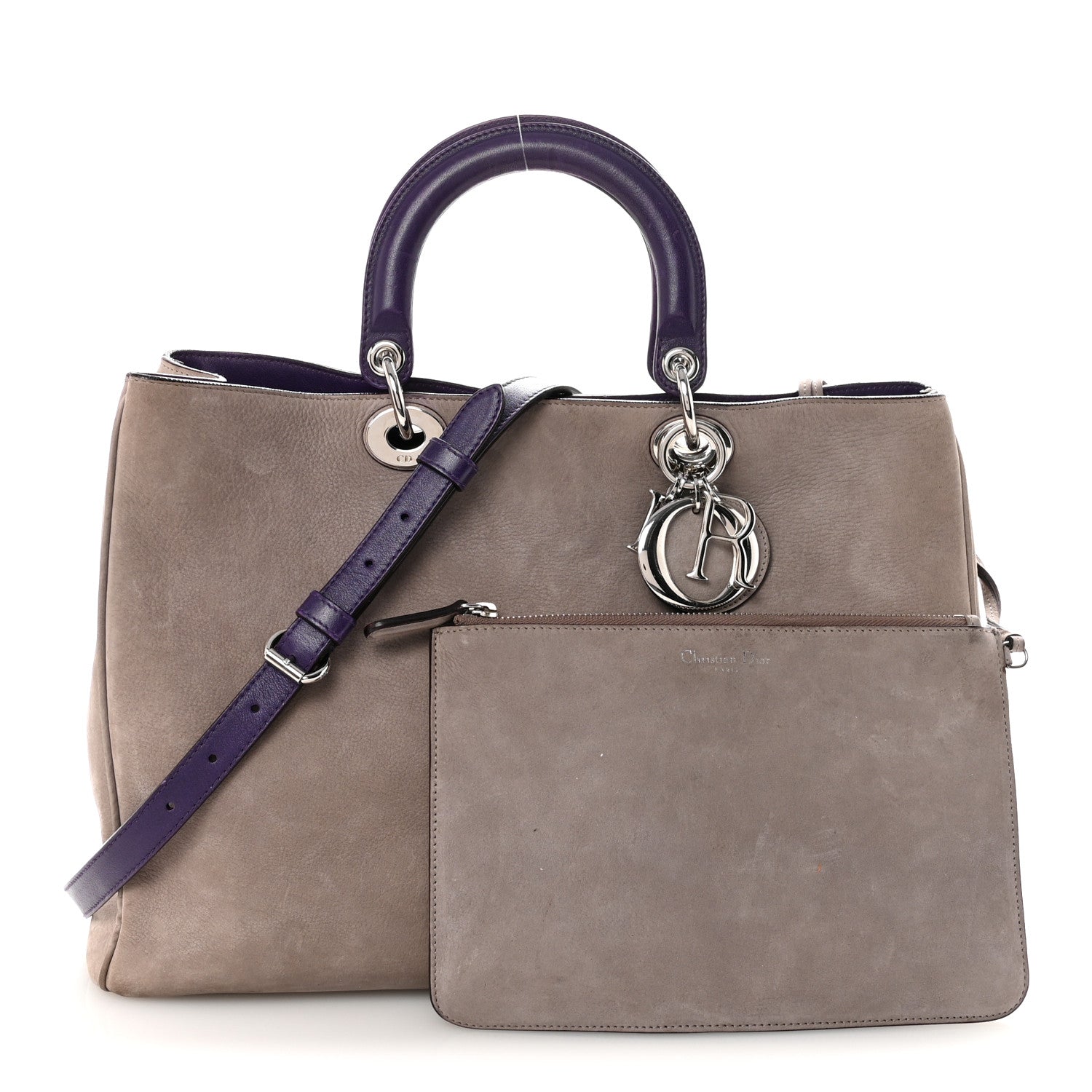 Christian Dior Suede Large Diorissimo Tote Purple 1833034