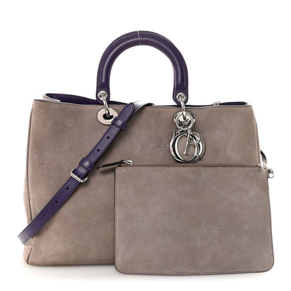 Christian Dior Suede Large Diorissimo Tote Purple 3 of 10