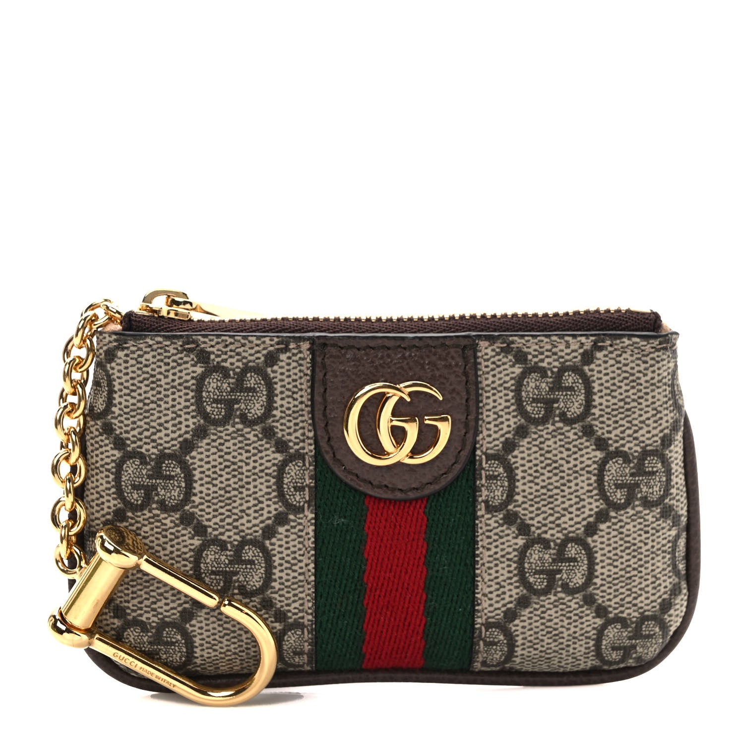 Gucci GG Supreme Monogram Web Ophidia Key Case Beige New Acero 1 of 7