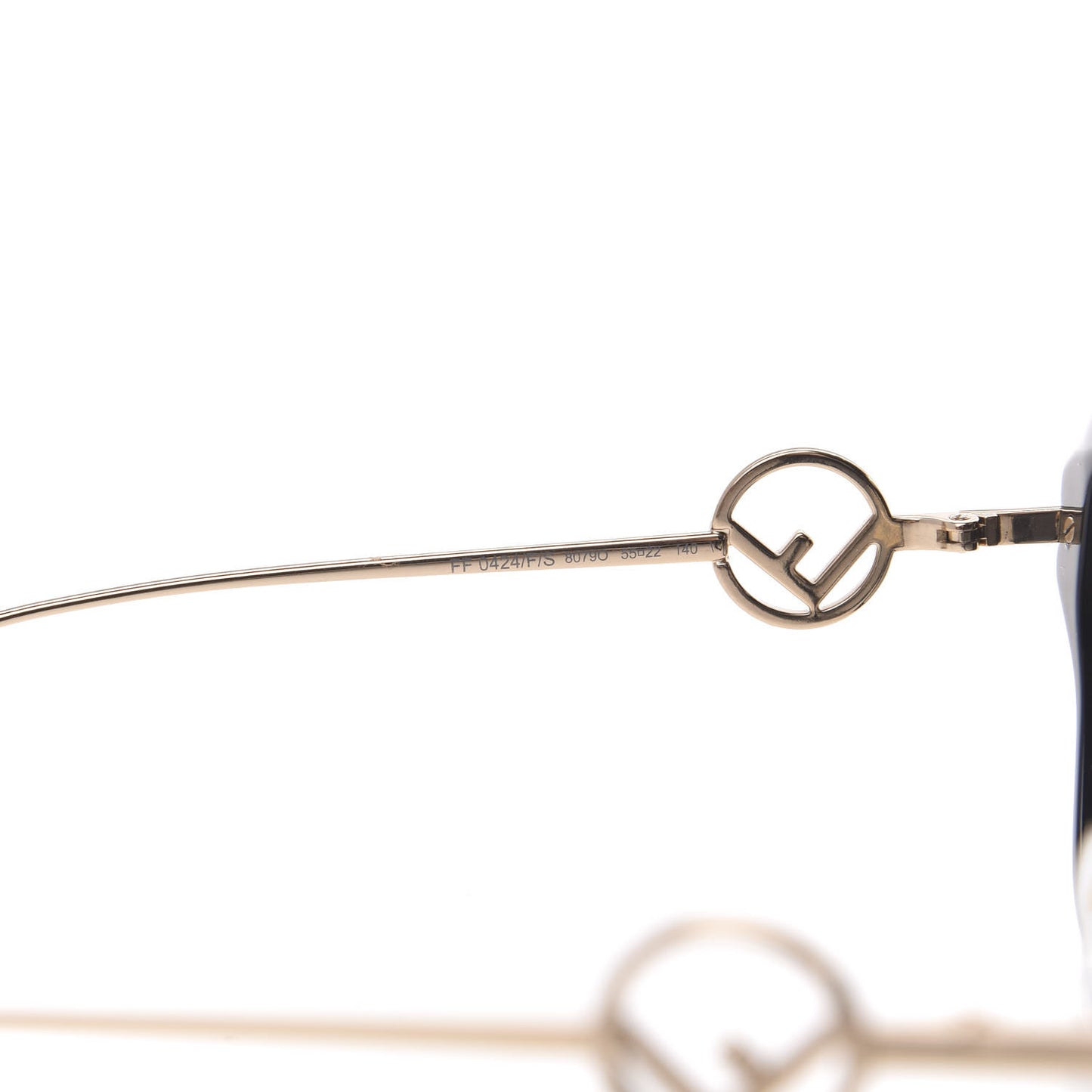 Acetate Metal F is Fendi Square Cat Eye Sunglasses FF 0424/F/S Black
