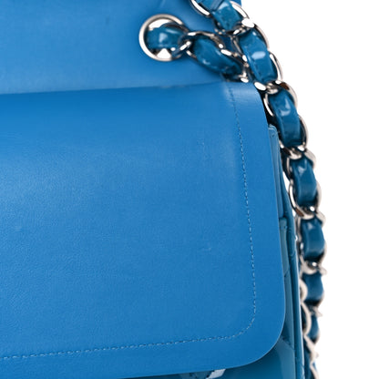 Chanel Patent Quilted Jumbo Double Flap Blue 12 of 13