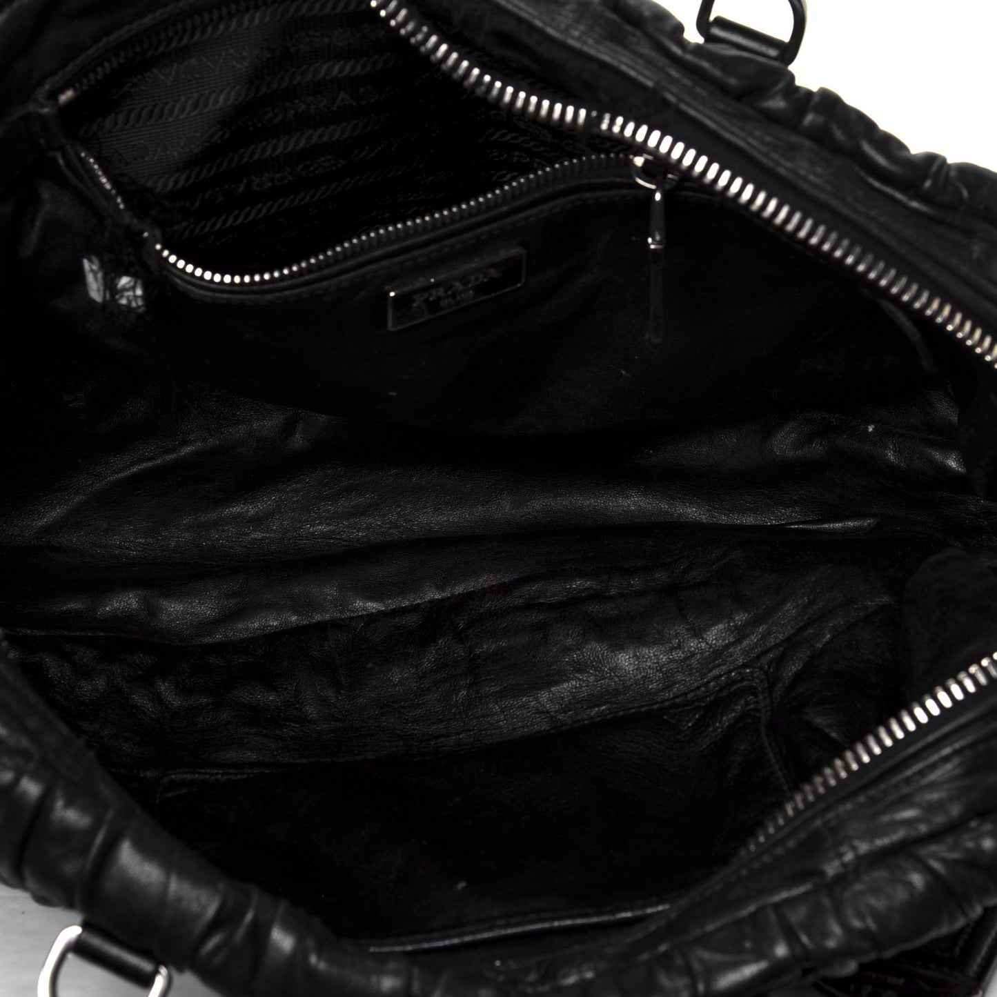 Nappa Gaufre Shopping Satchel Black