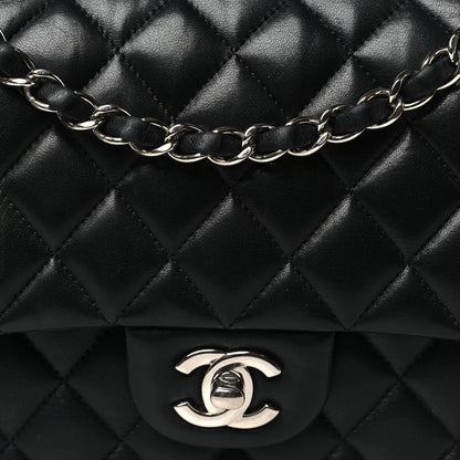 Chanel Lambskin Quilted Medium Double Flap Black 8 of 12