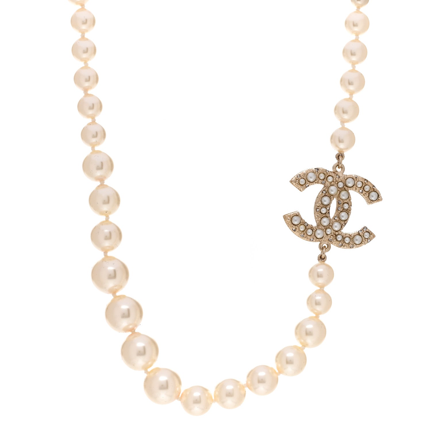 Chanel Pearl CC 100th Anniversary Necklace Light Gold 1 of 4