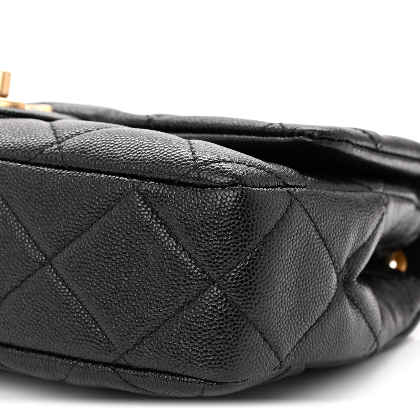 Caviar Quilted Small Funky Match Flap Black