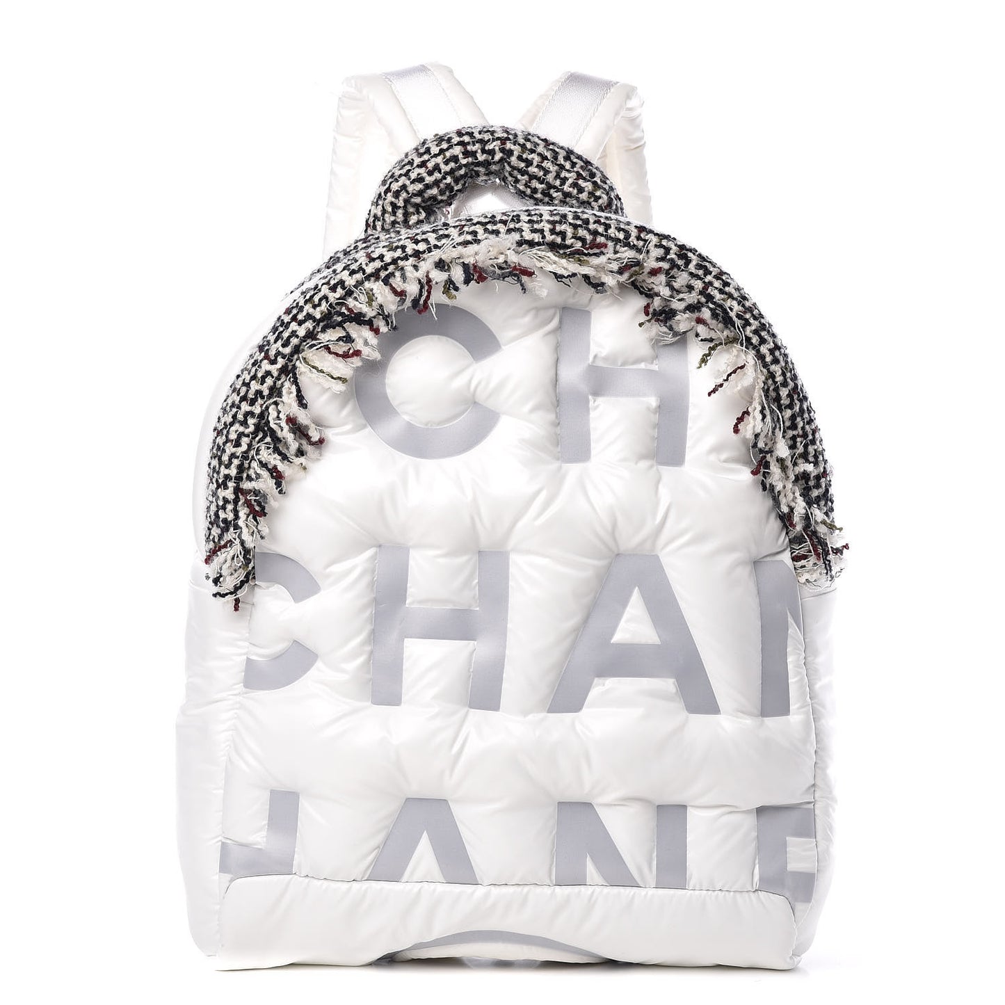 Nylon Tweed Coco Neige Small Doudoune Backpack Ivory