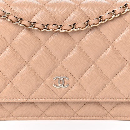Chanel Caviar Quilted Wallet On Chain WOC Beige 11 of 12