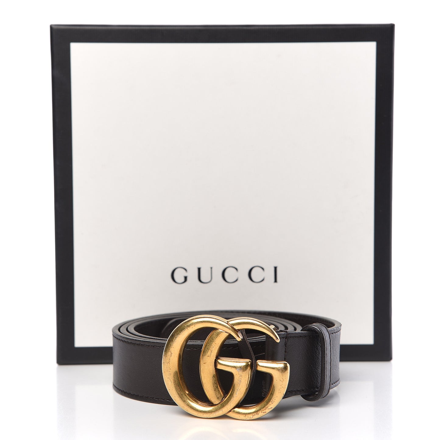 Moon Calfskin Double G 30mm Belt 90 36 Dark Cocoa
