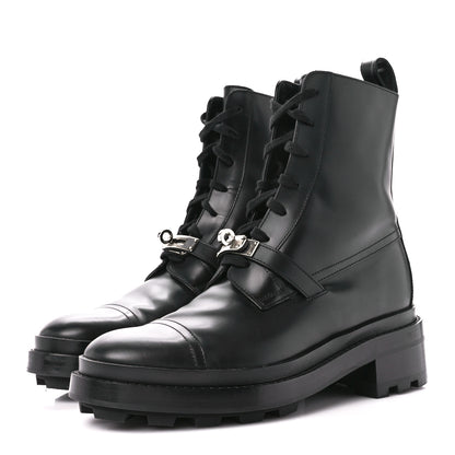 Hermes Glossed Calfskin Funk Ankle Boots 38.5 Black 3 of 9