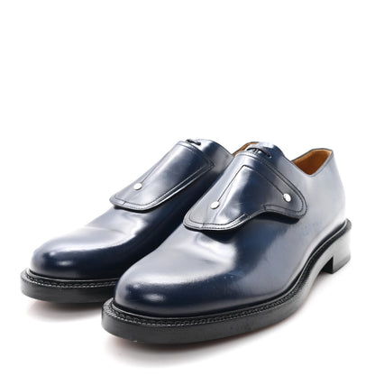 Christian Dior Calfskin Saddle Mens Lace Up Oxford Loafers 42 Navy Blue 4 of 8