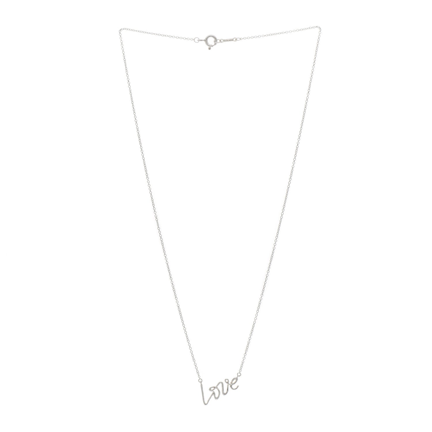 Tiffany Sterling Silver Paloma Picasso Graffiti Love Pendant Necklace 3 of 5