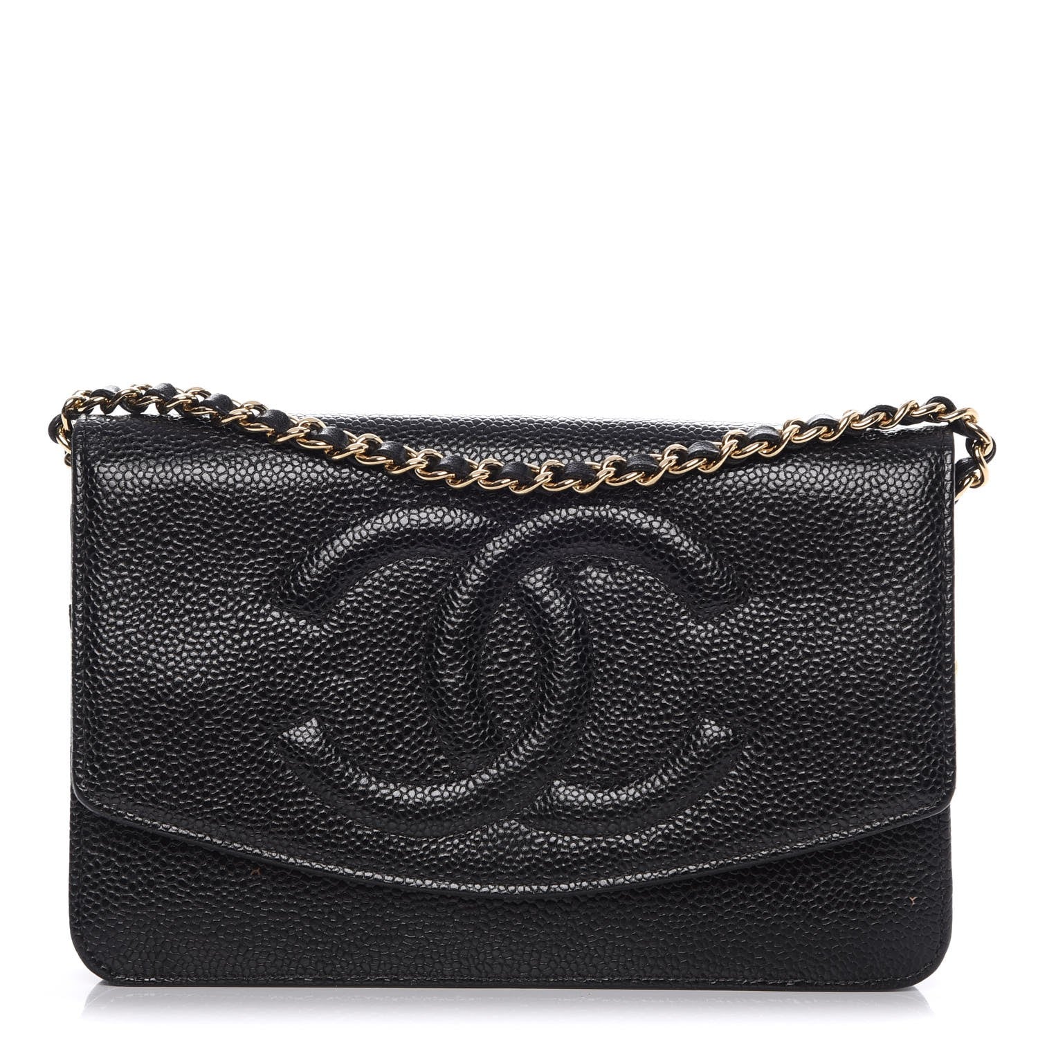 Chanel Caviar Timeless CC Wallet On Chain WOC Black 1 of 12