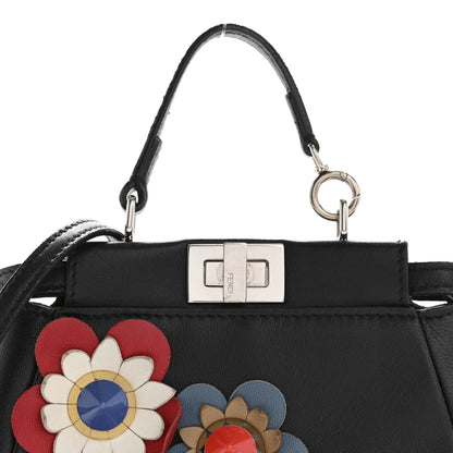 Fendi Nappa Flowerland Micro Peekaboo Iconic Satchel Black Multicolor 8 of 16