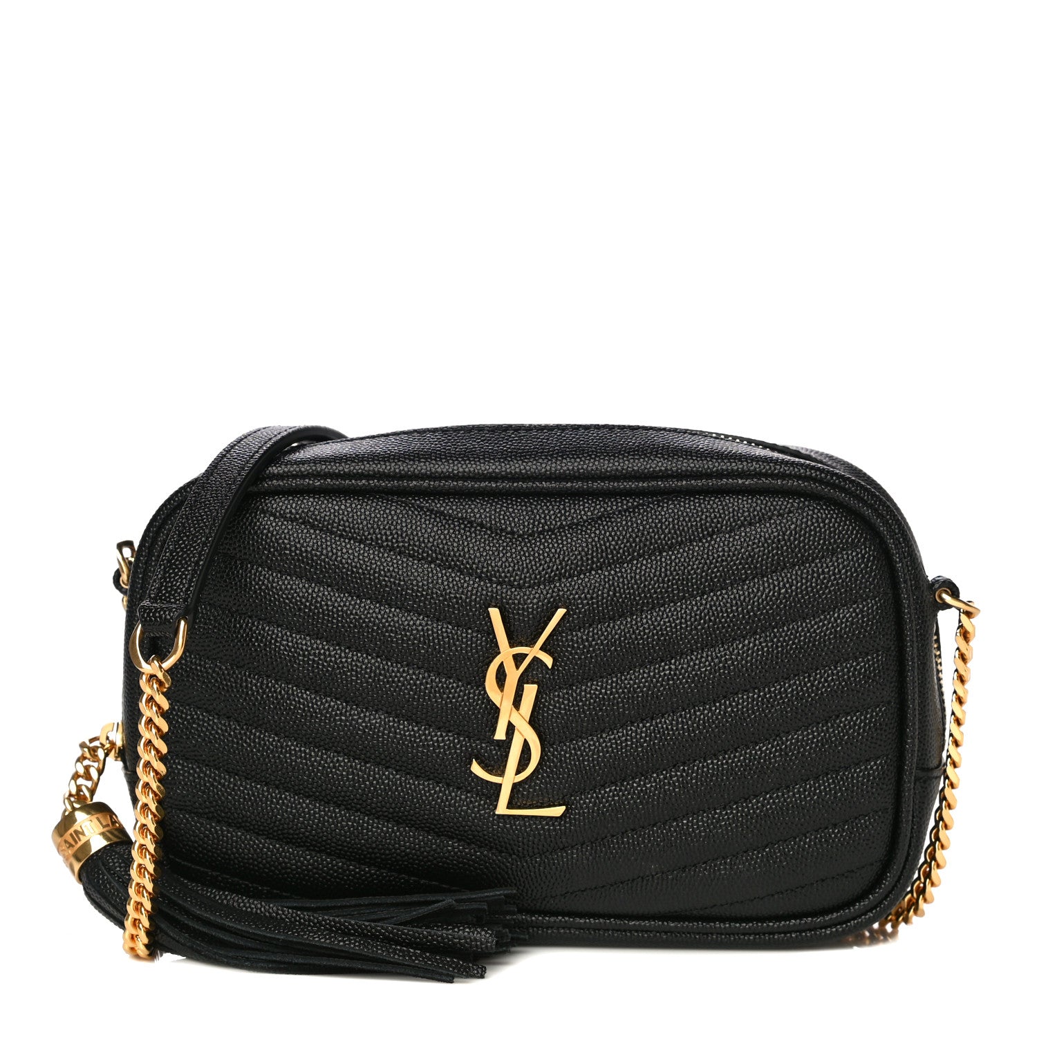 Saint Laurent Grain De Poudre Matelasse Monogram Mini Lou Camera Bag Black 1 of 13