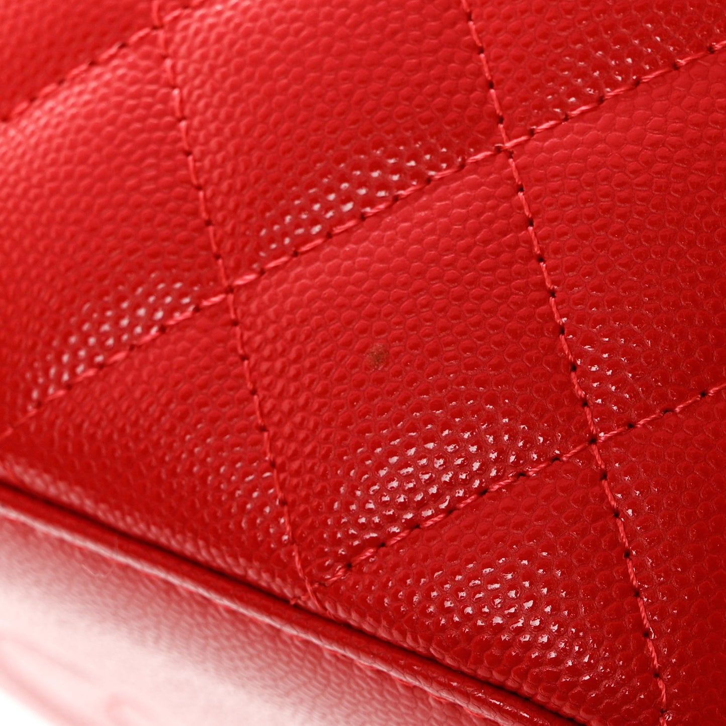 Caviar Quilted Large Vanity Pouch Red