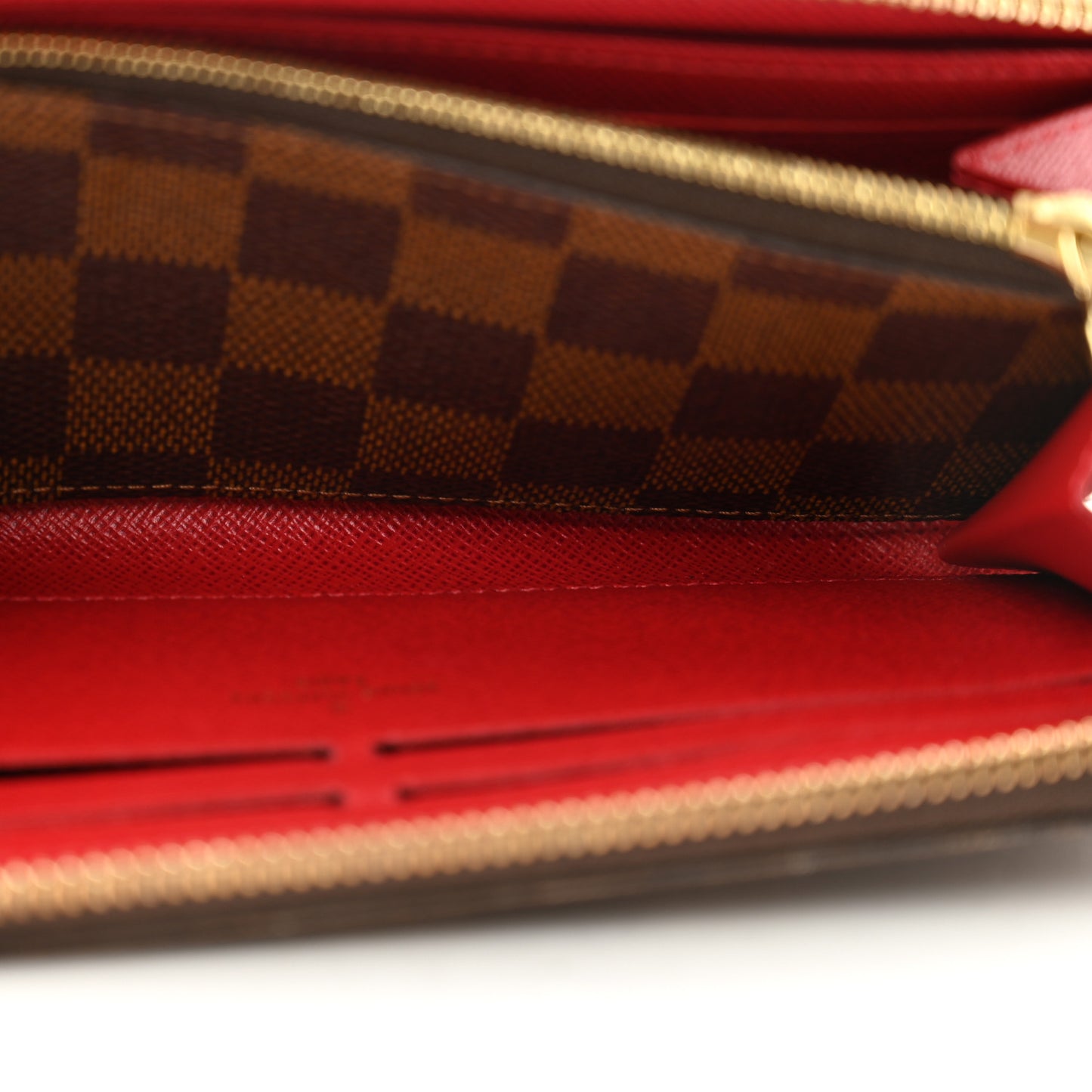 Damier Ebene Clemence Wallet Cherry