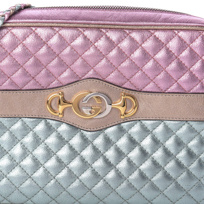 Gucci Laminated Nappa Trapuntata Small Zumi Shoulder Bag Rosa Lago Rame 12 of 12