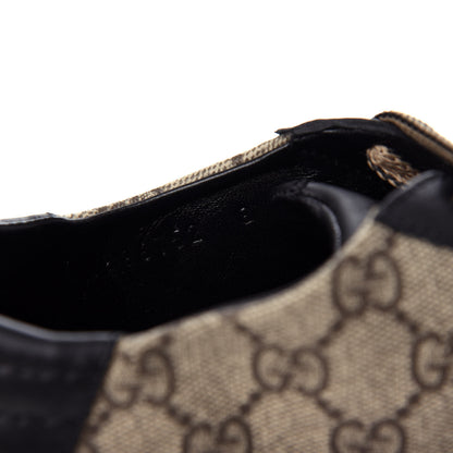 Gucci GG Supreme Monogram Mens Low Top Sneakers 8 Black Beige Ebony 10 of 11